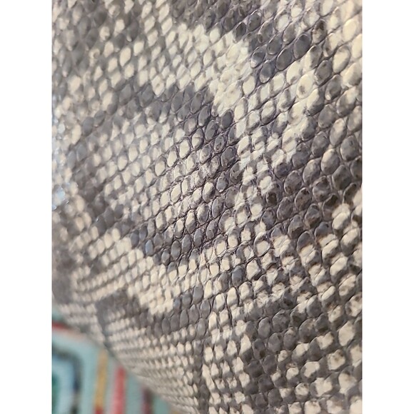 Vintage Furla Python Embossed Draw Leather Hand Bag Excell. Cond. Brown Neutral - Picture 3 of 12